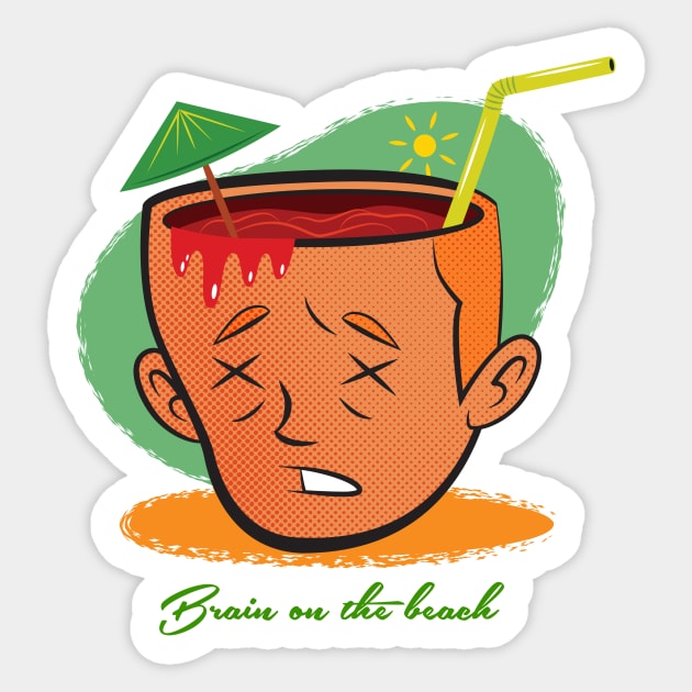 Brain on the beach! Sticker by JAOC28